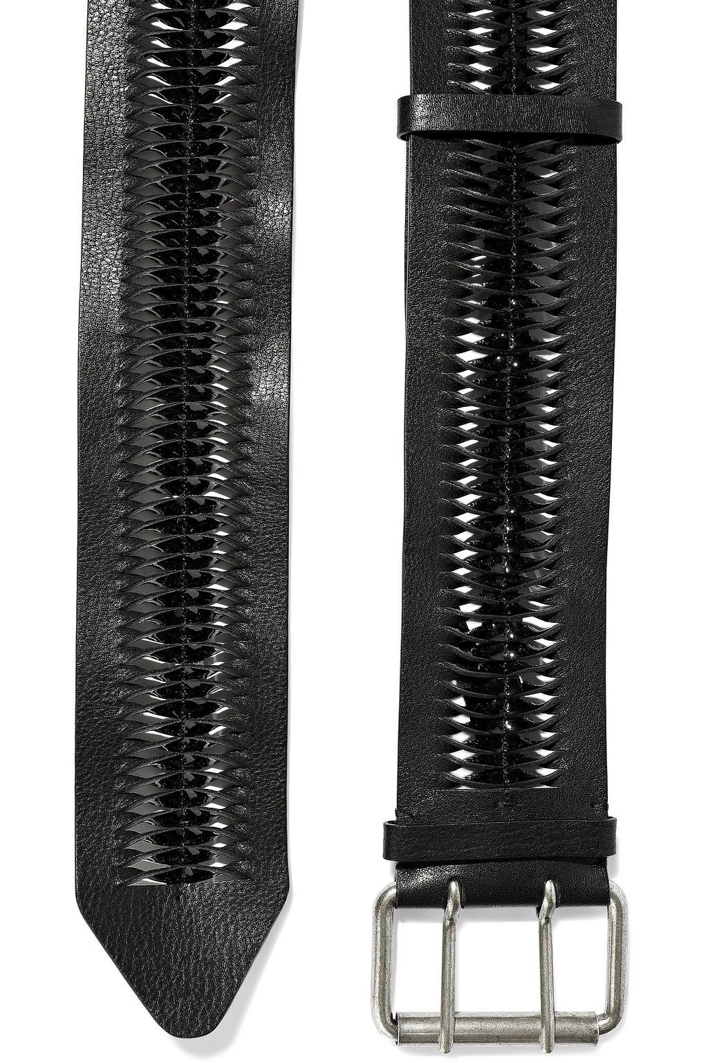 ANN DEMEULEMEESTER Laser-cut textured-leather belt