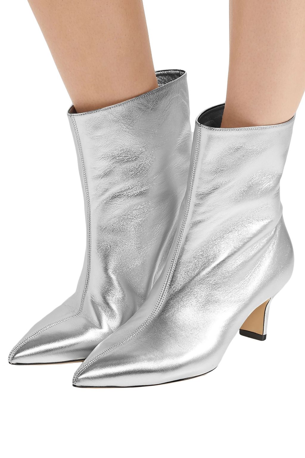 PAUL ANDREW Mangold metallic leather ankle boots