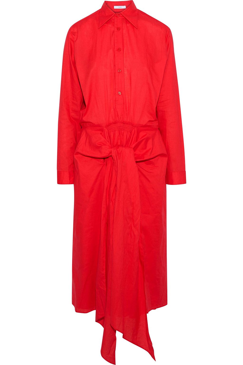 red tie up dress