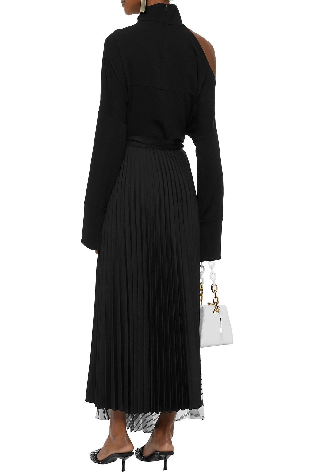 TOME Plissé printed poplin maxi wrap skirt
