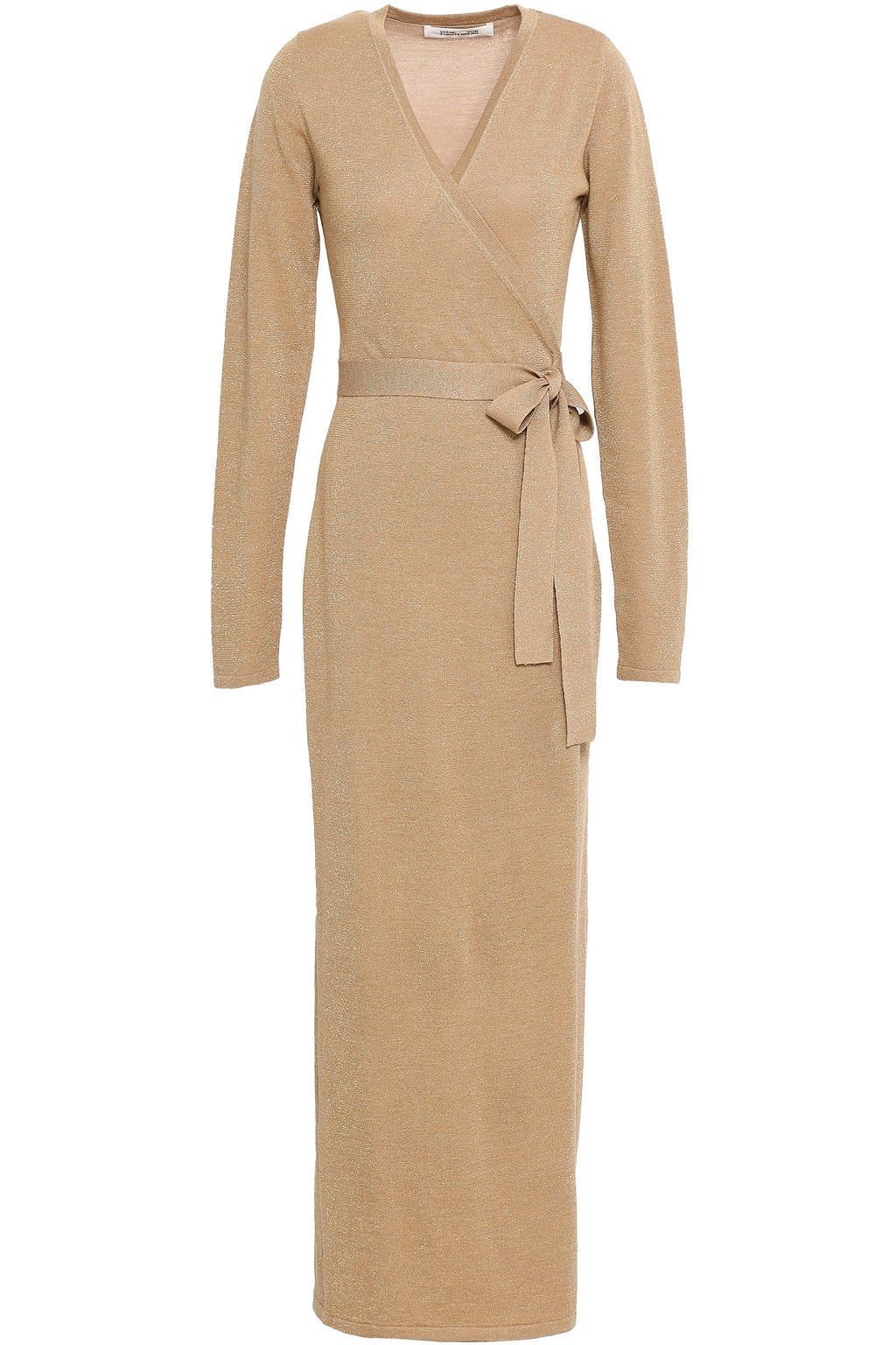 gold maxi wrap dress