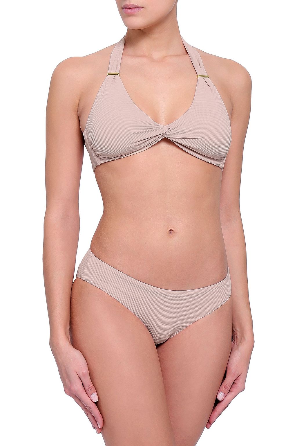 MELISSA ODABASH Africa twist-front stretch-piqué halterneck bikini top