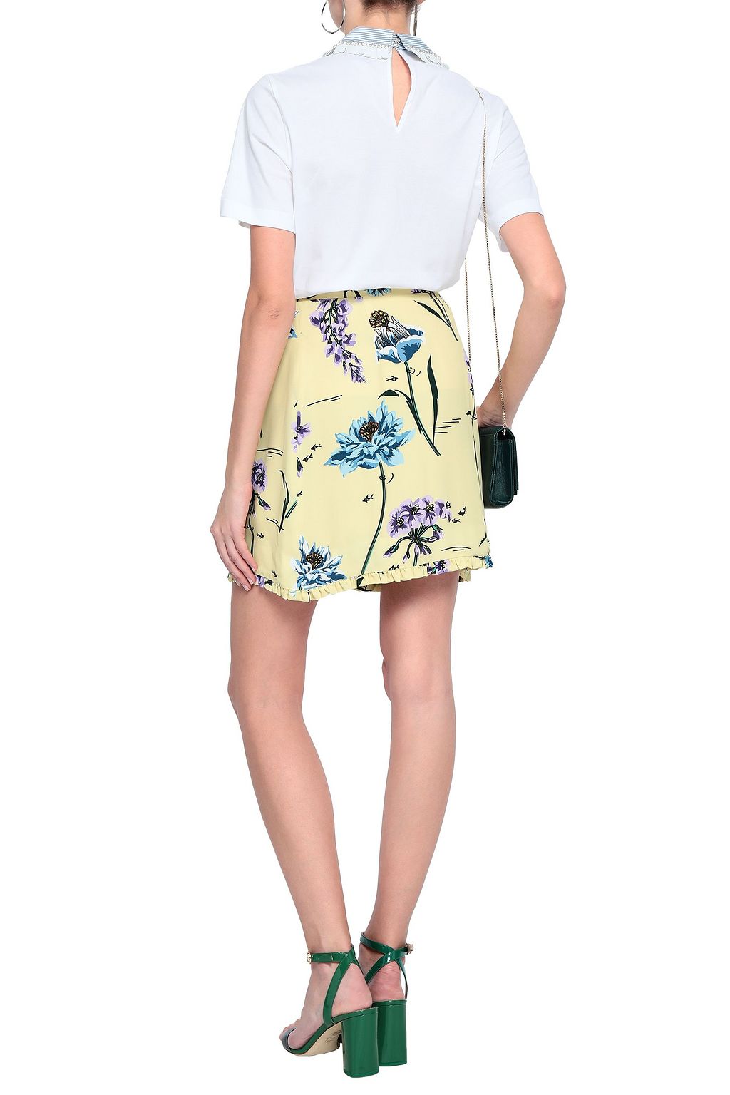 MARKUS LUPFER Kimi floral-print crepe mini wrap skirt