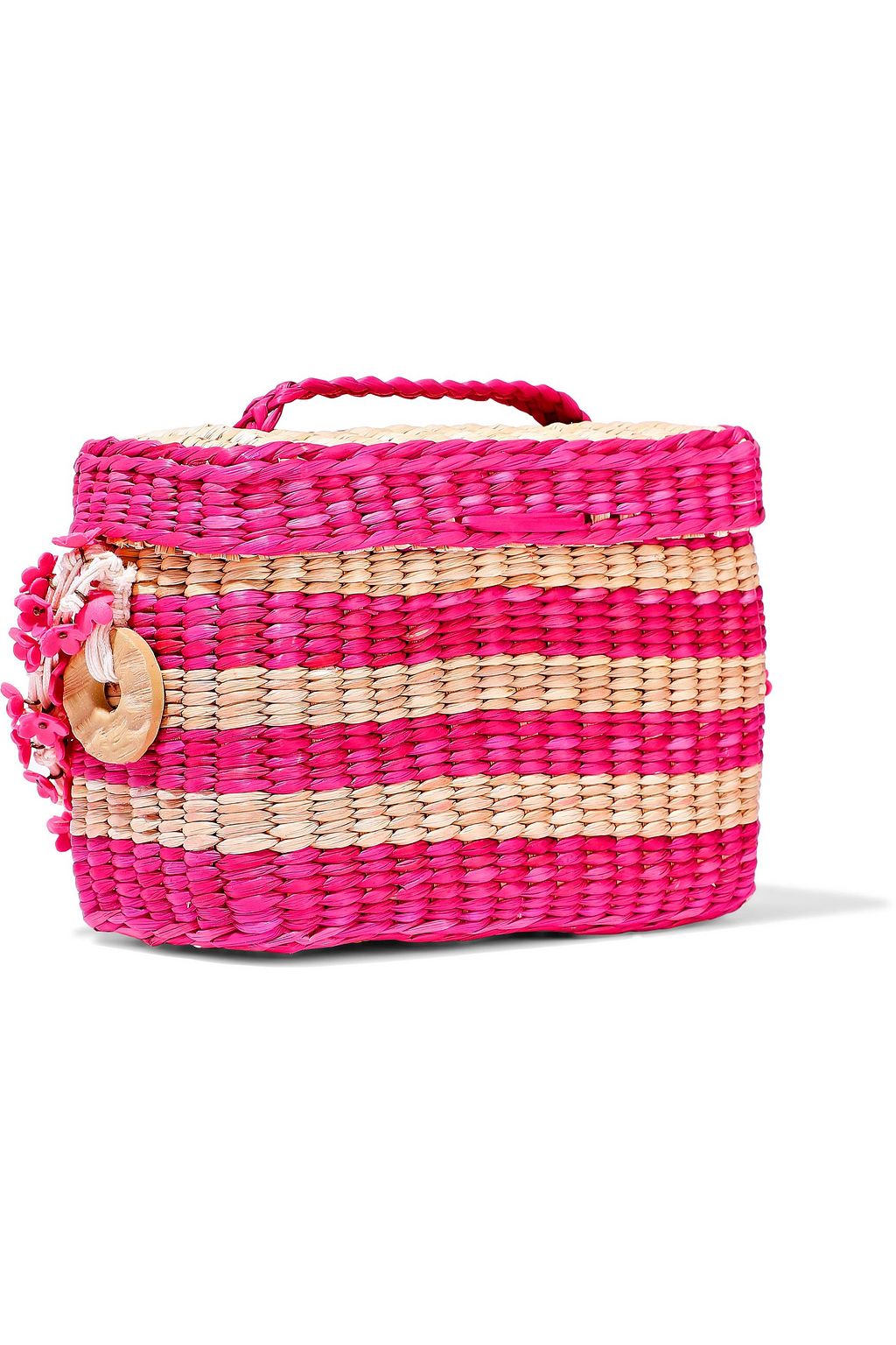 NANNACAY Baby Roge striped woven straw shoulder bag
