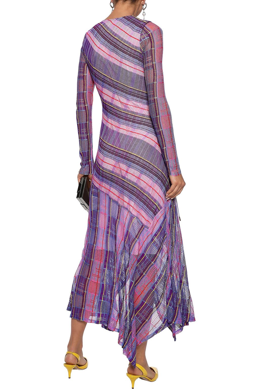 PETER PILOTTO Asymmetric ruched crochet-knit midi dress