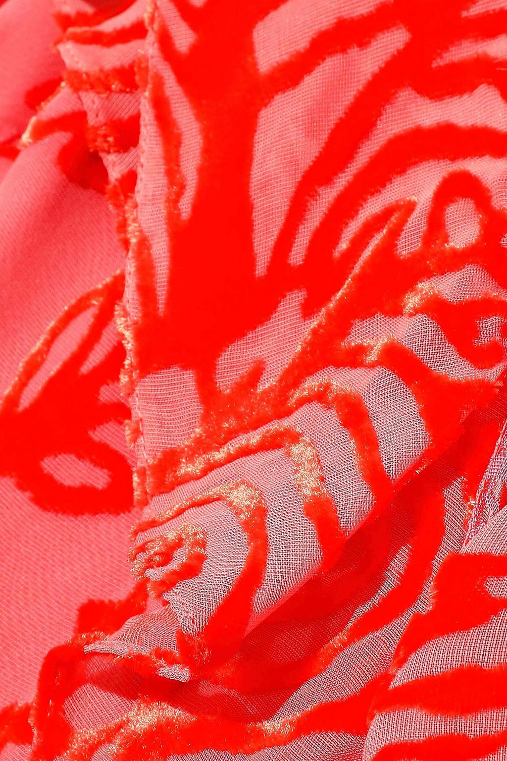 PETER PILOTTO Cold-shoulder ruffle-trimmed devoré-organza midi dress