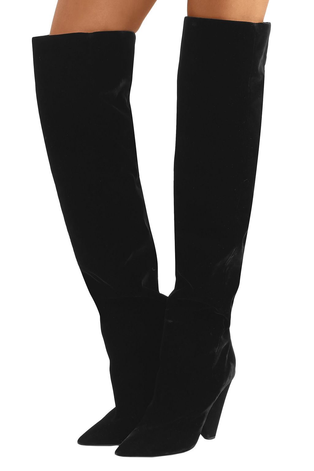 SAINT LAURENT Niki velvet over-the-knee boots