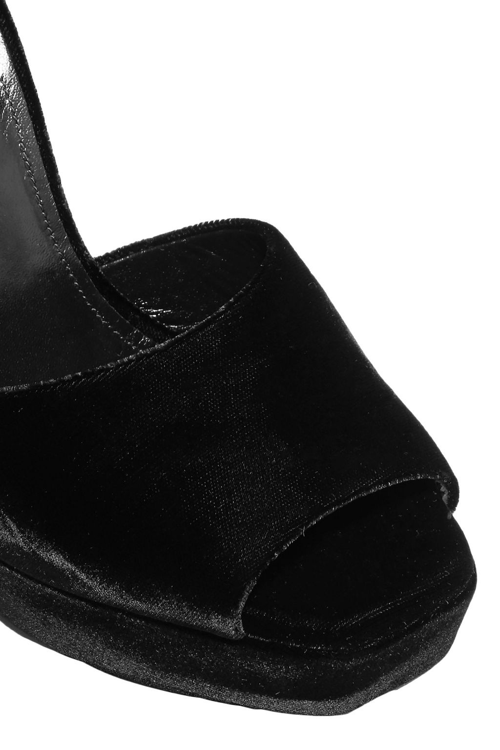 SAINT LAURENT Debbie velvet platform mules