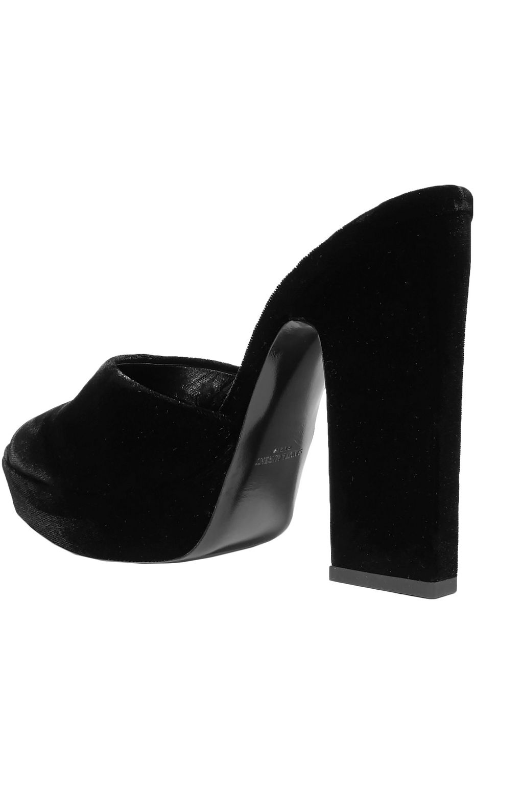 SAINT LAURENT Debbie velvet platform mules