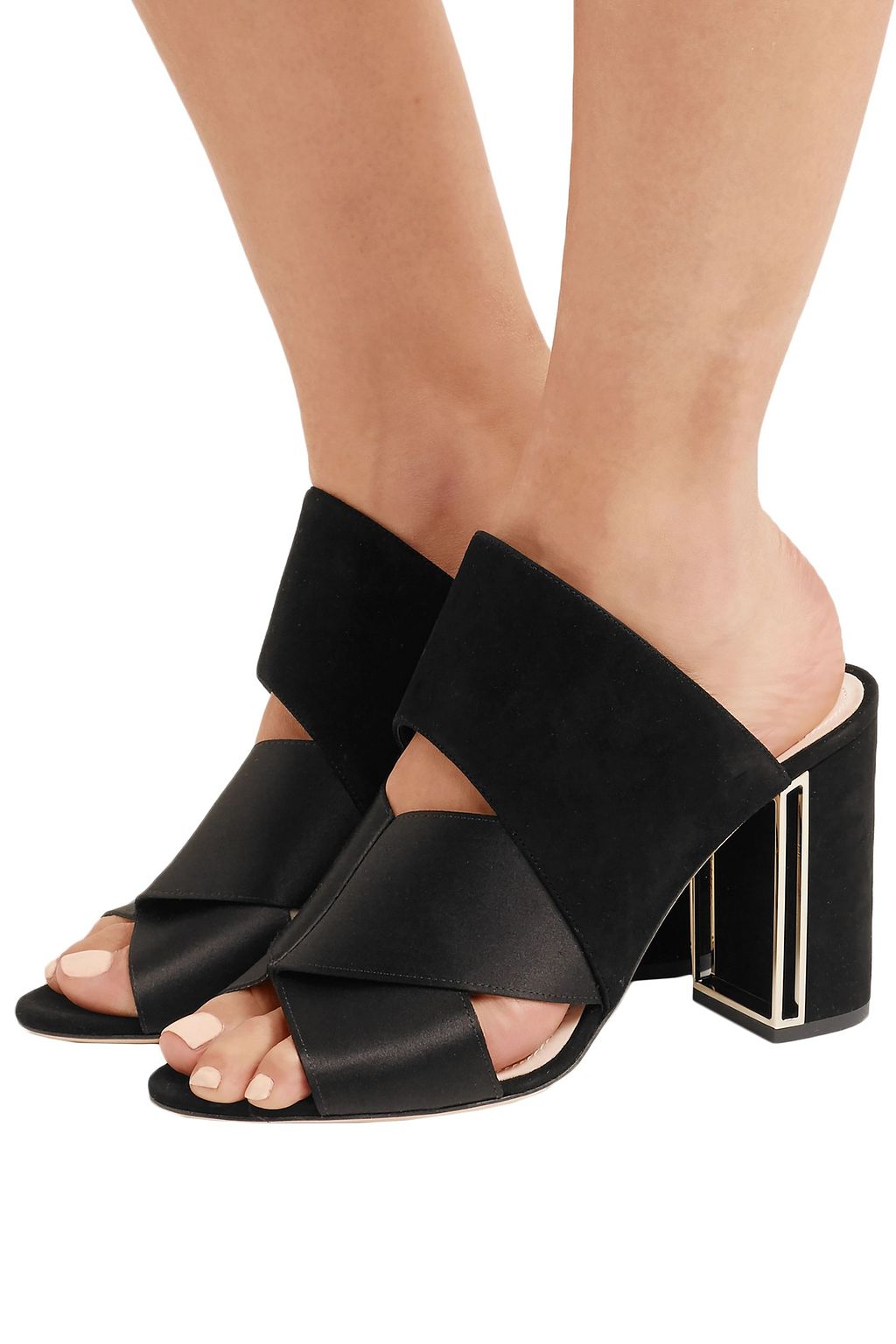 NICHOLAS KIRKWOOD Nini suede and satin mules