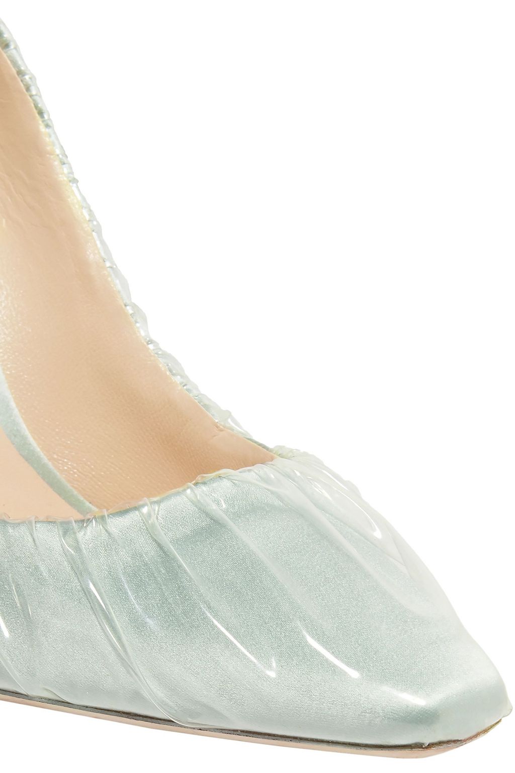 OFF-WHITE™ C/O JIMMY CHOO Anne 100 PVC-wrapped satin pumps
