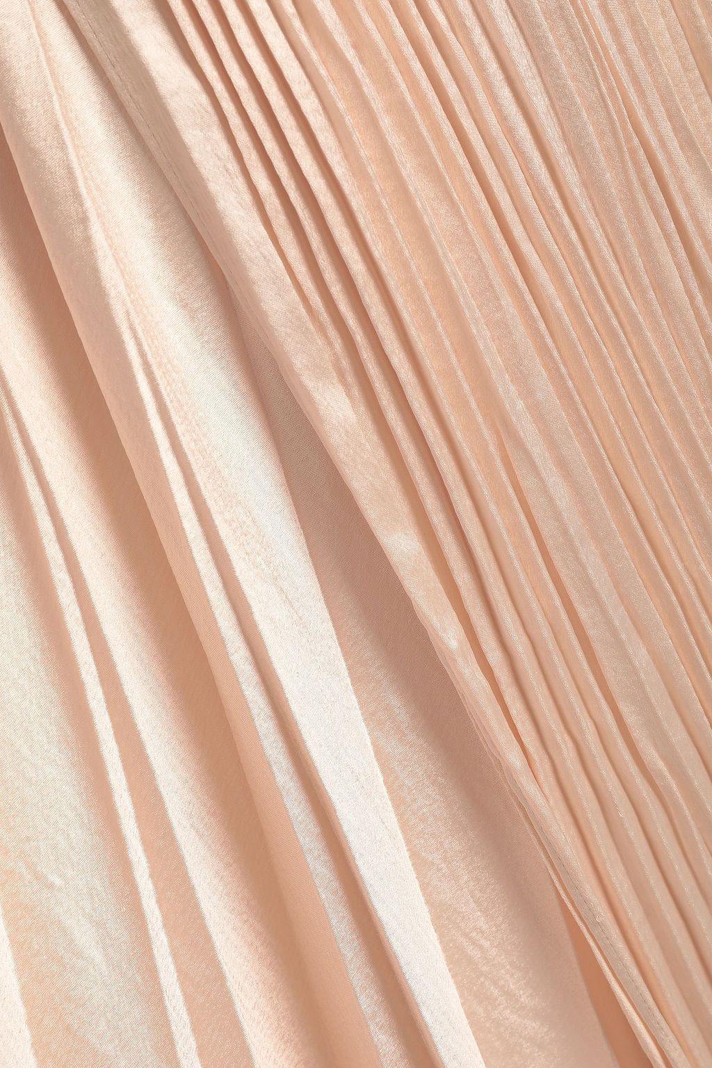VINCE. Wrap-effect asymmetric pleated satin-crepe midi skirt