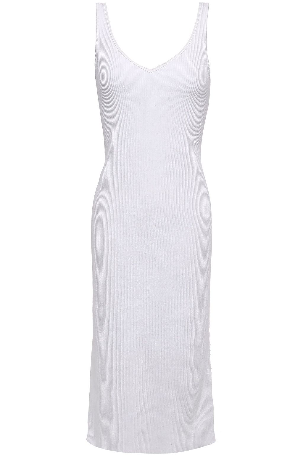 white midi knit dress