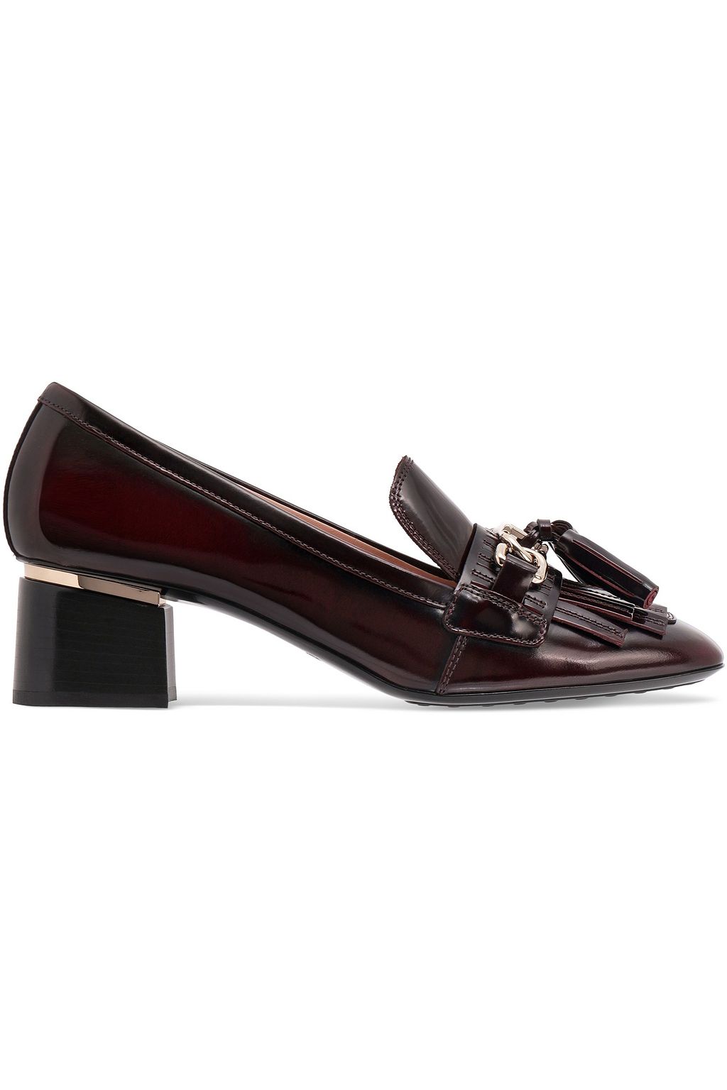tod's fringed leather pumps
