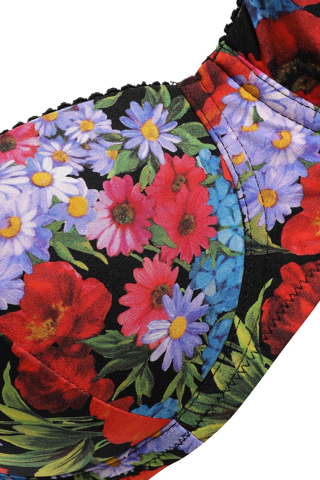DOLCE&GABBANA BEACHWEAR Floral-print underwired bikini top