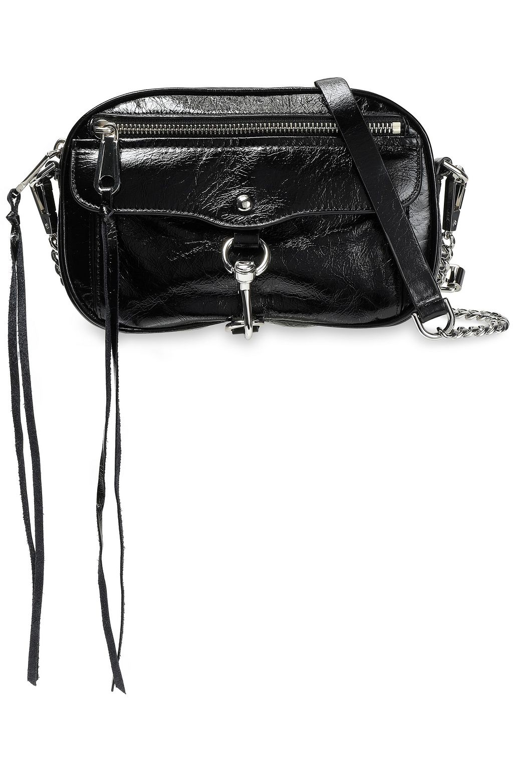 black leather shoulder handbag