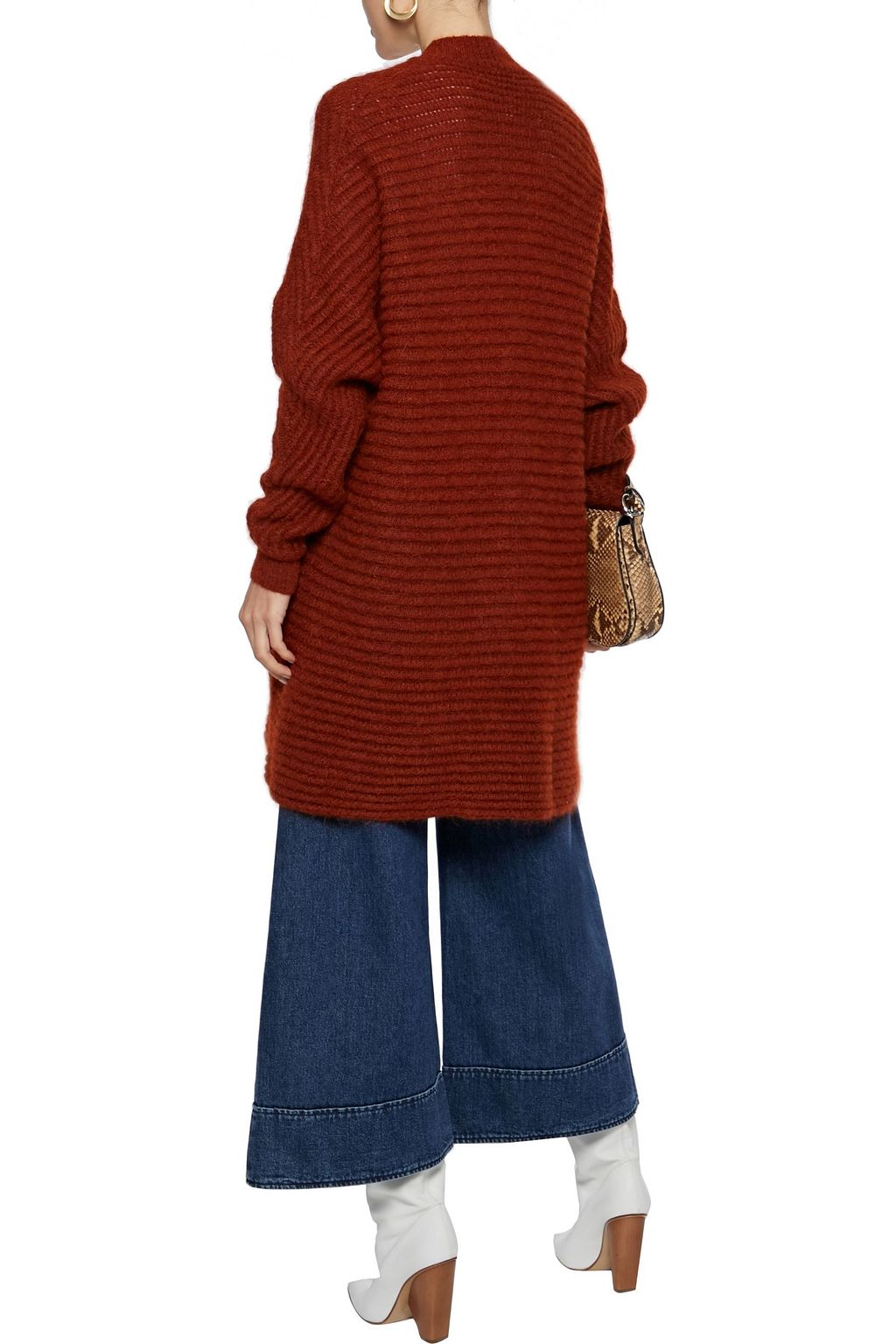 MAJE Brushed ribbed-knit cardigan