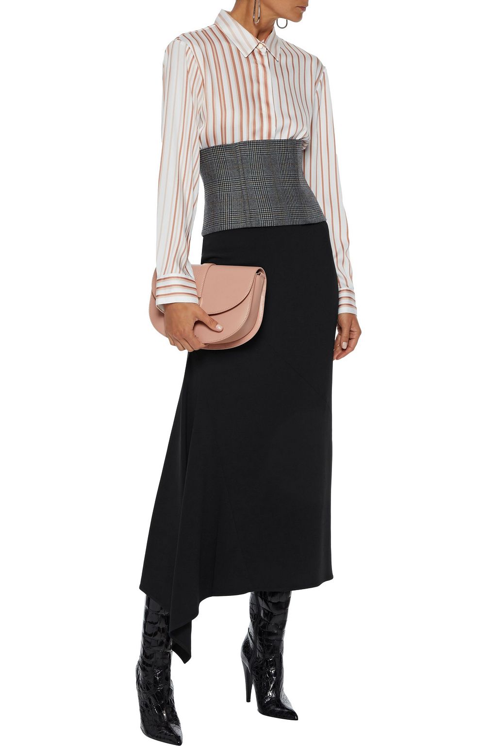 VICTORIA BECKHAM Asymmetric cady midi skirt