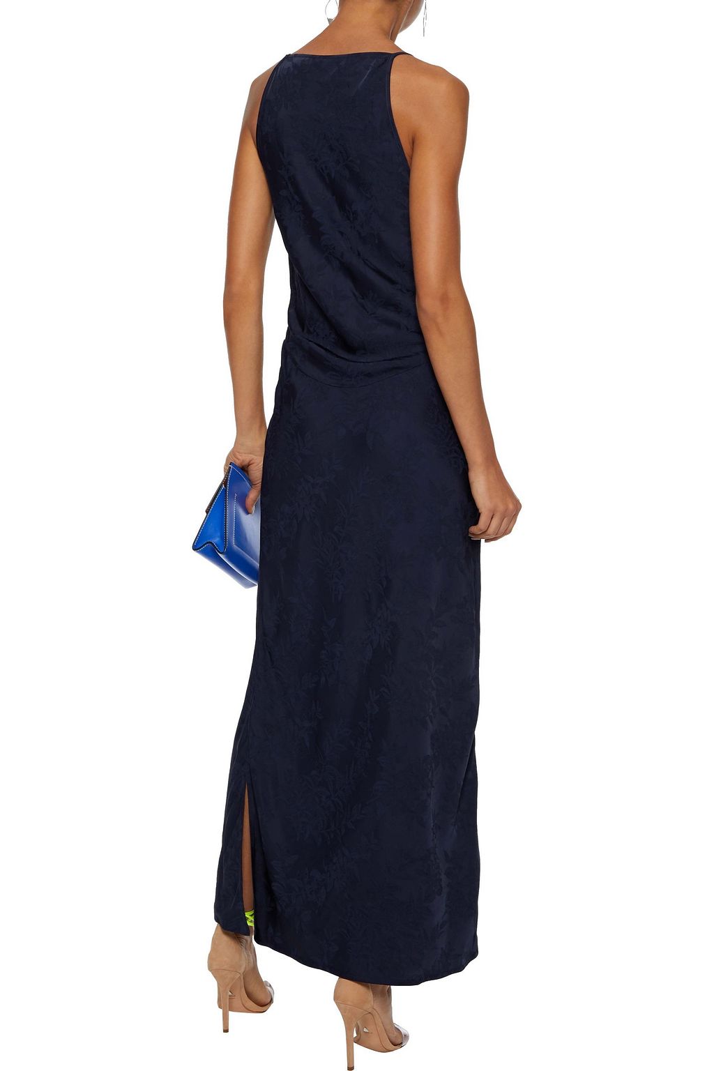 VICTORIA BECKHAM Draped satin-jacquard maxi dress