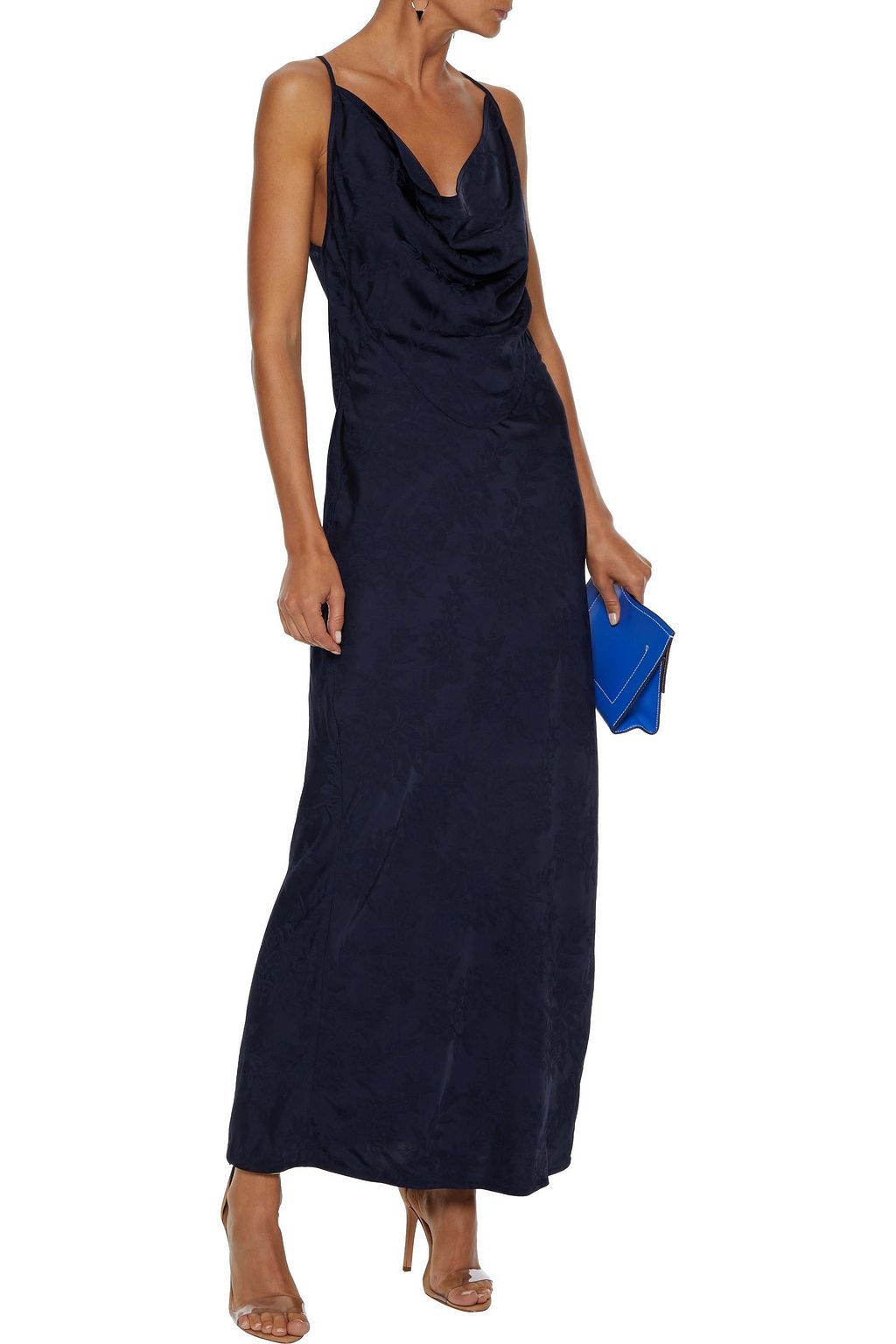 VICTORIA BECKHAM Draped satin-jacquard maxi dress