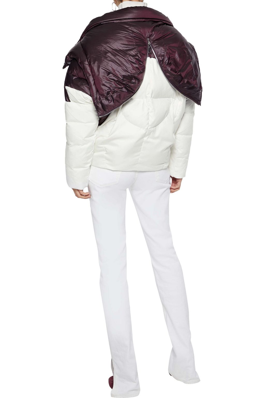 MAJE Quilted two-tone shell hooded coat