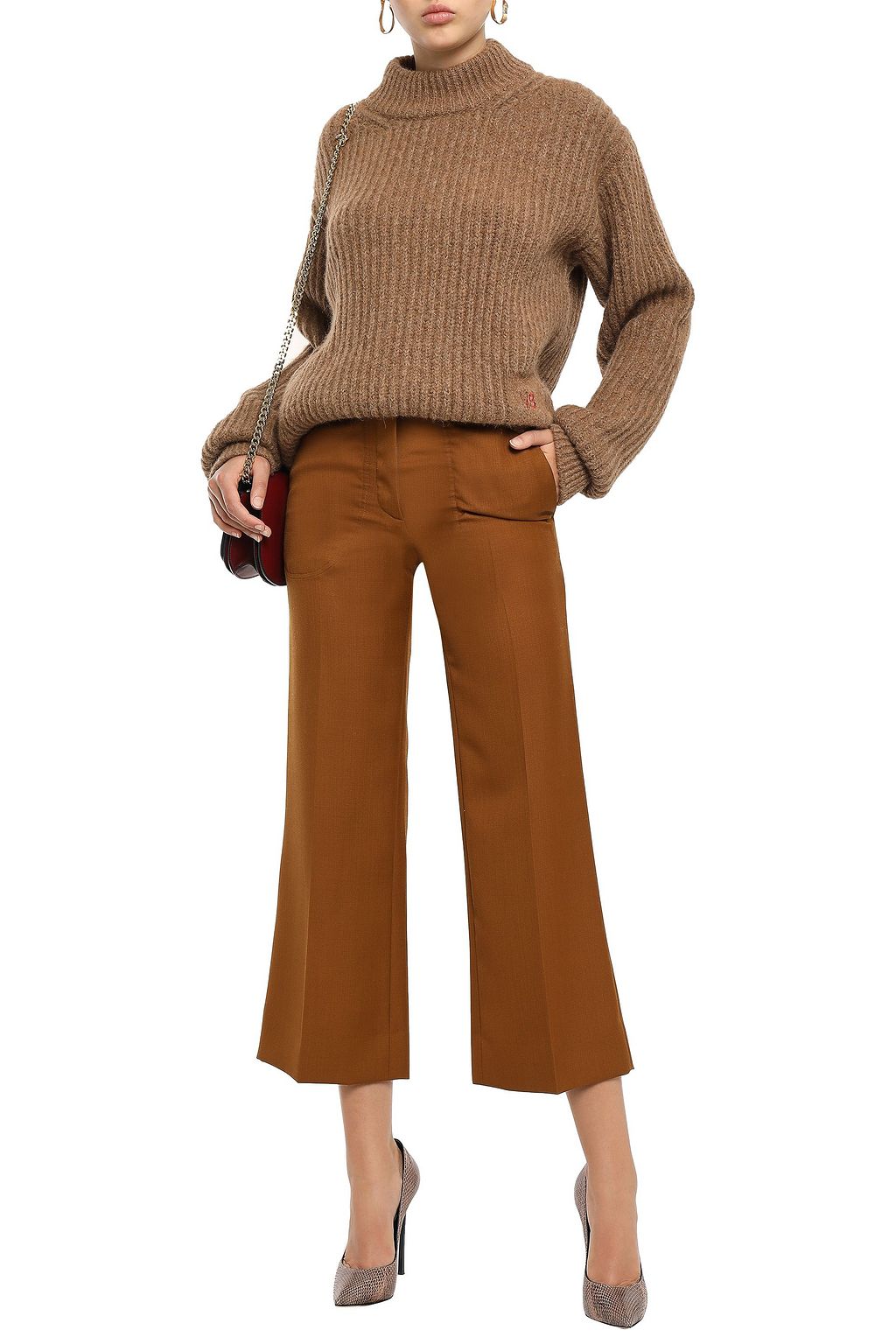 VICTORIA BECKHAM Cropped wool flared pants