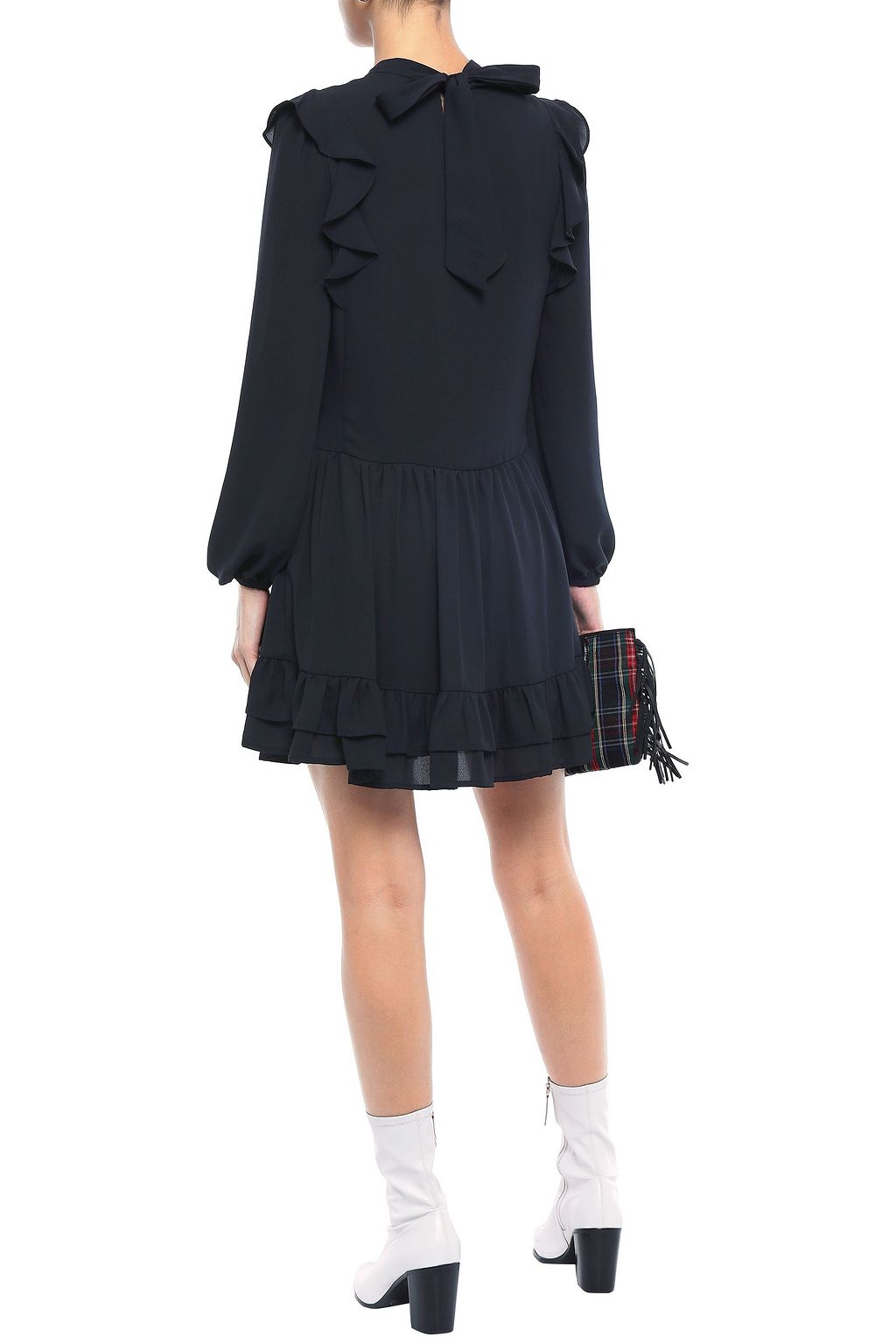 CLAUDIE PIERLOT Role ruffled crepe de chine mini dress