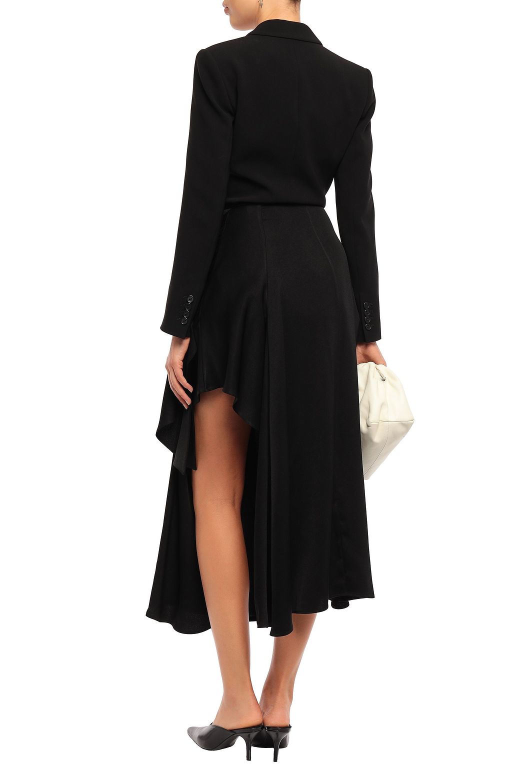 ELLERY Faintest Sound asymmetric satin-crepe mini skirt
