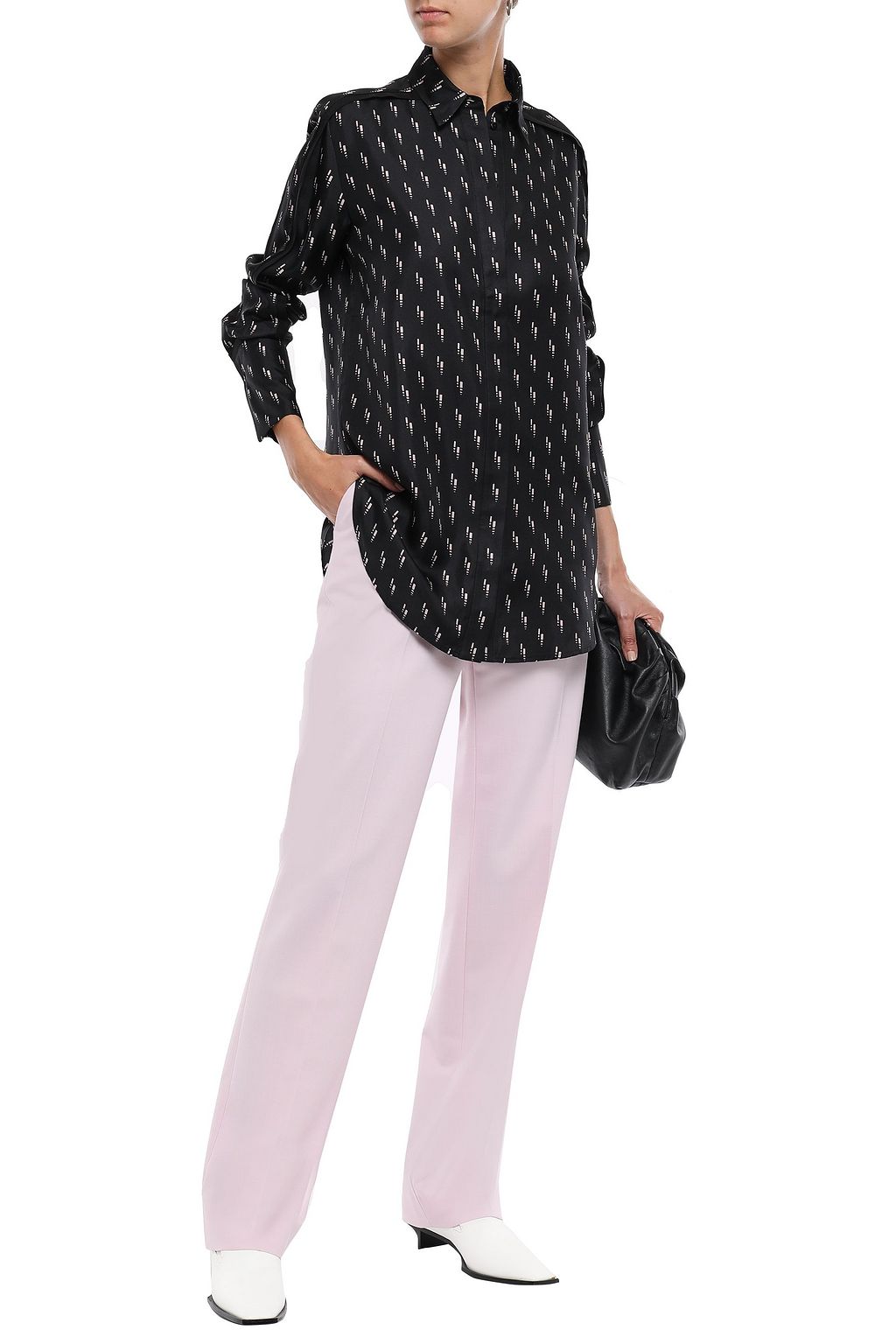 VICTORIA, VICTORIA BECKHAM Printed silk-twill shirt