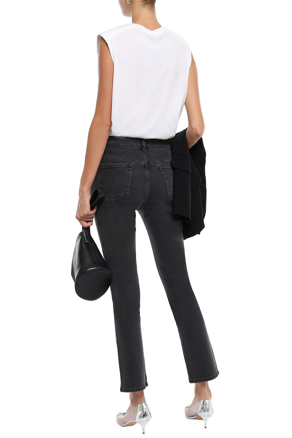 VICTORIA, VICTORIA BECKHAM Studded high-rise straight-leg pants