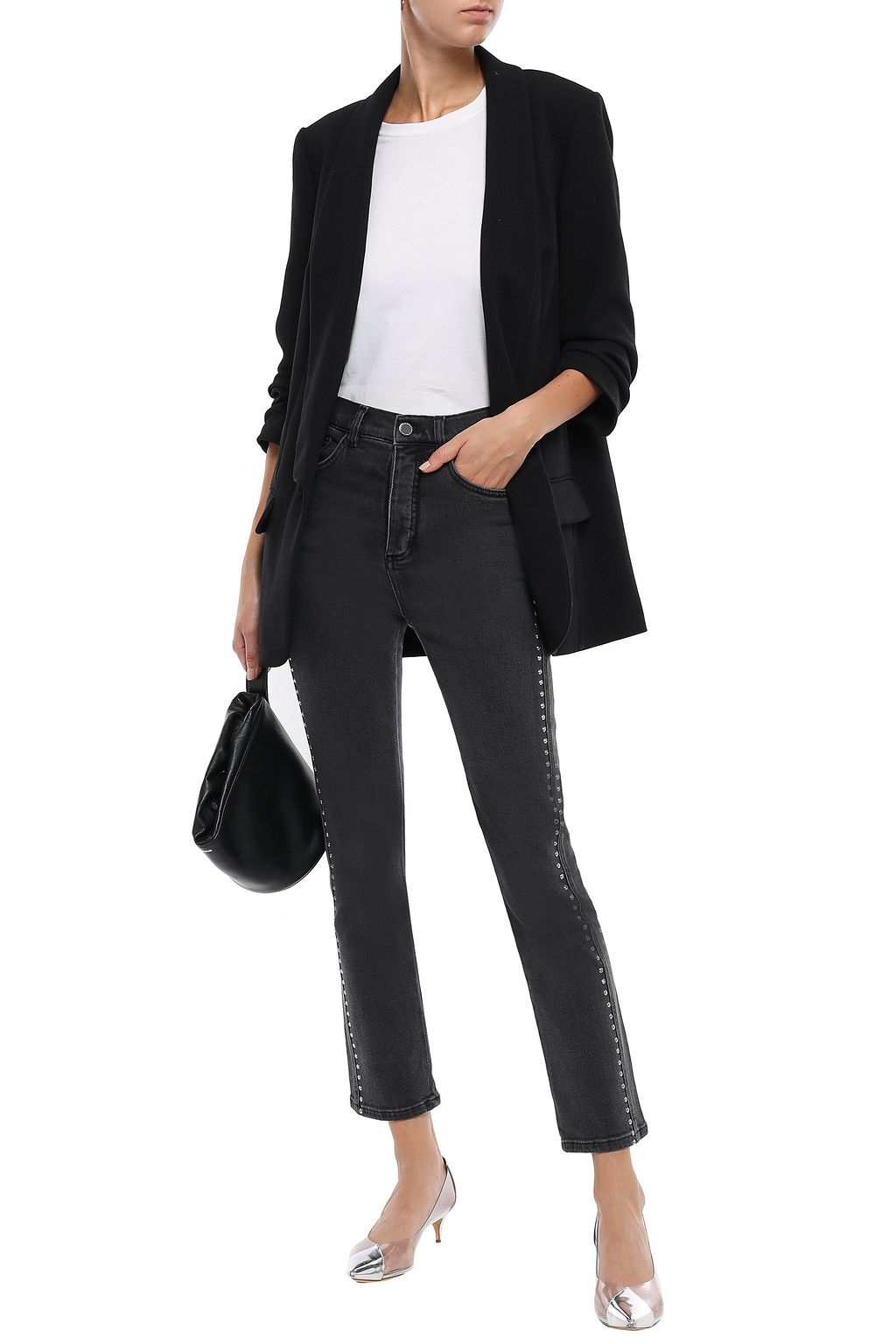VICTORIA, VICTORIA BECKHAM Studded high-rise straight-leg pants