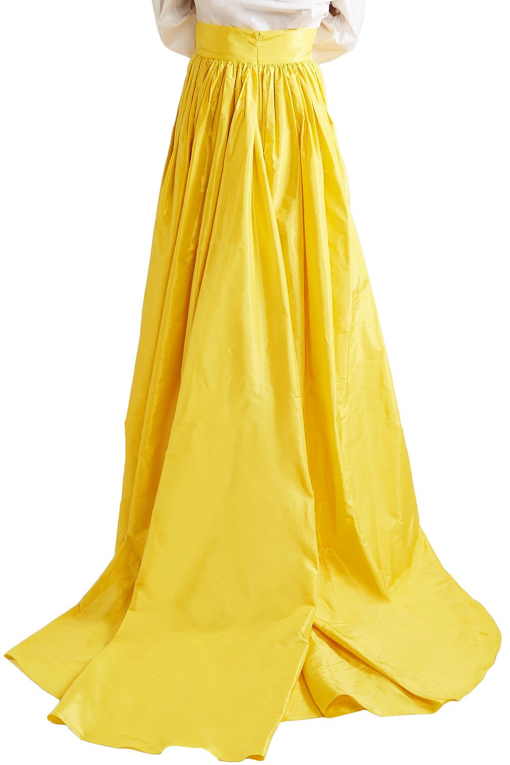 CAROLINA HERRERA Flared pleated silk-taffeta maxi skirt