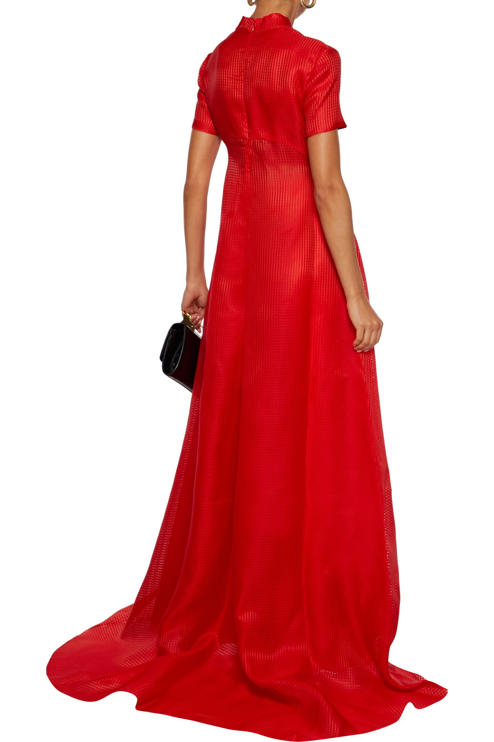 Brandon Maxwell Textured-silk top thumbnail