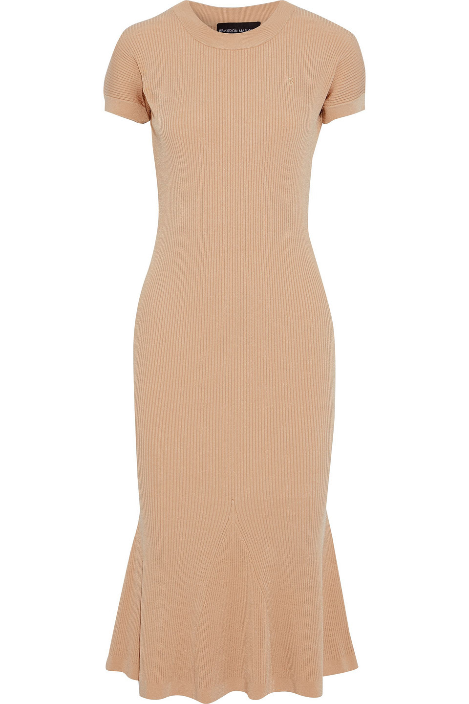 Brandon Maxwell Fluted ribbed-knit dress