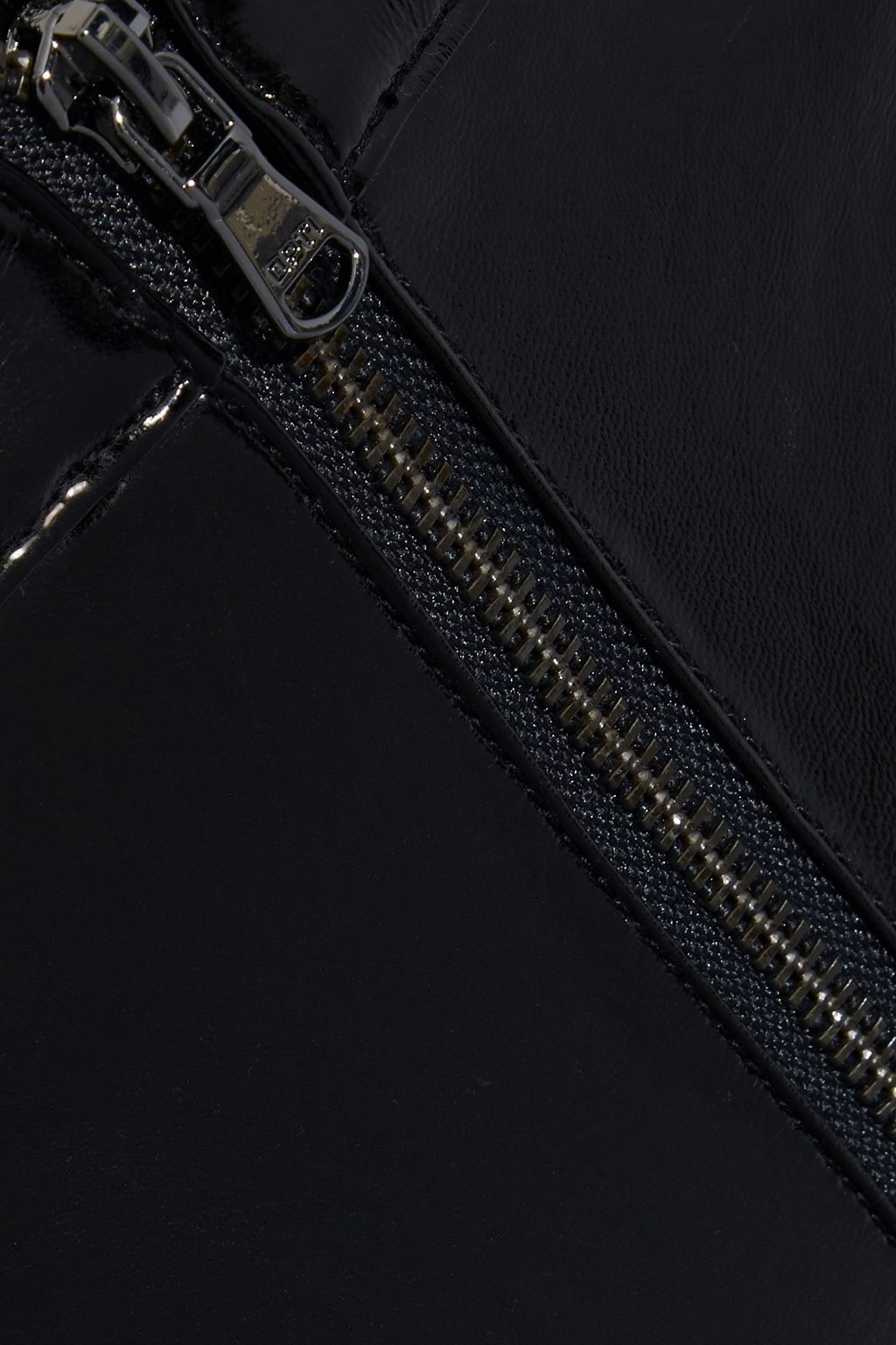 FRAME Slick textured patent-leather slim-leg pants