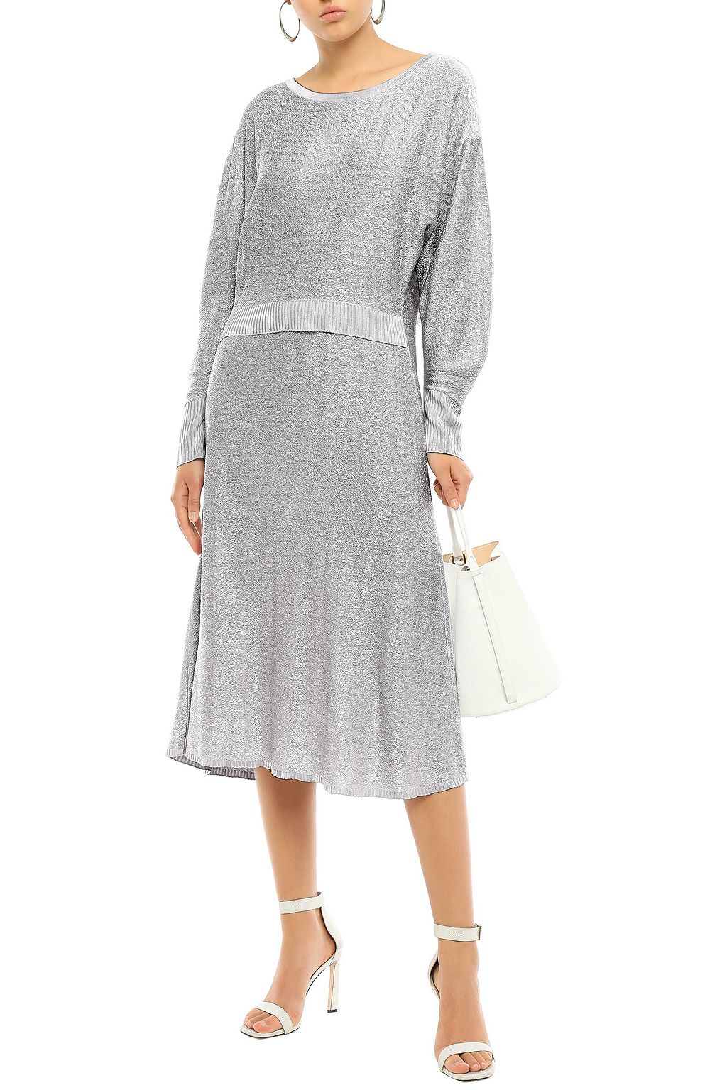 ESTEBAN CORTAZAR Textured knitted midi dress