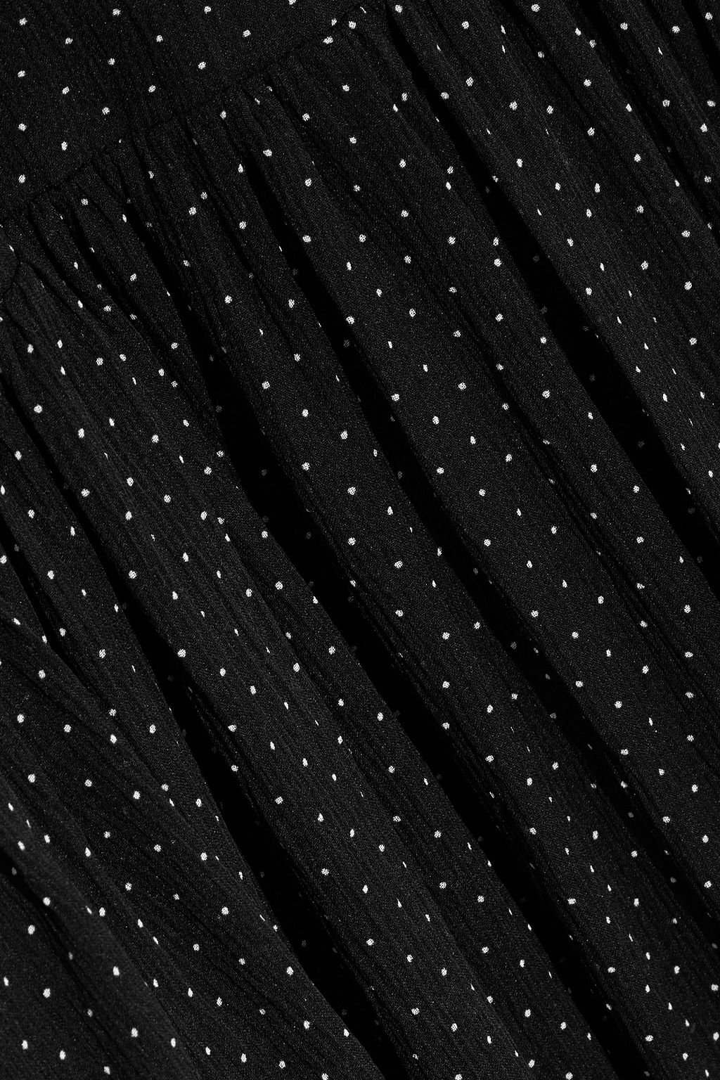 FRAME Velvet-trimmed polka-dot silk-georgette dress