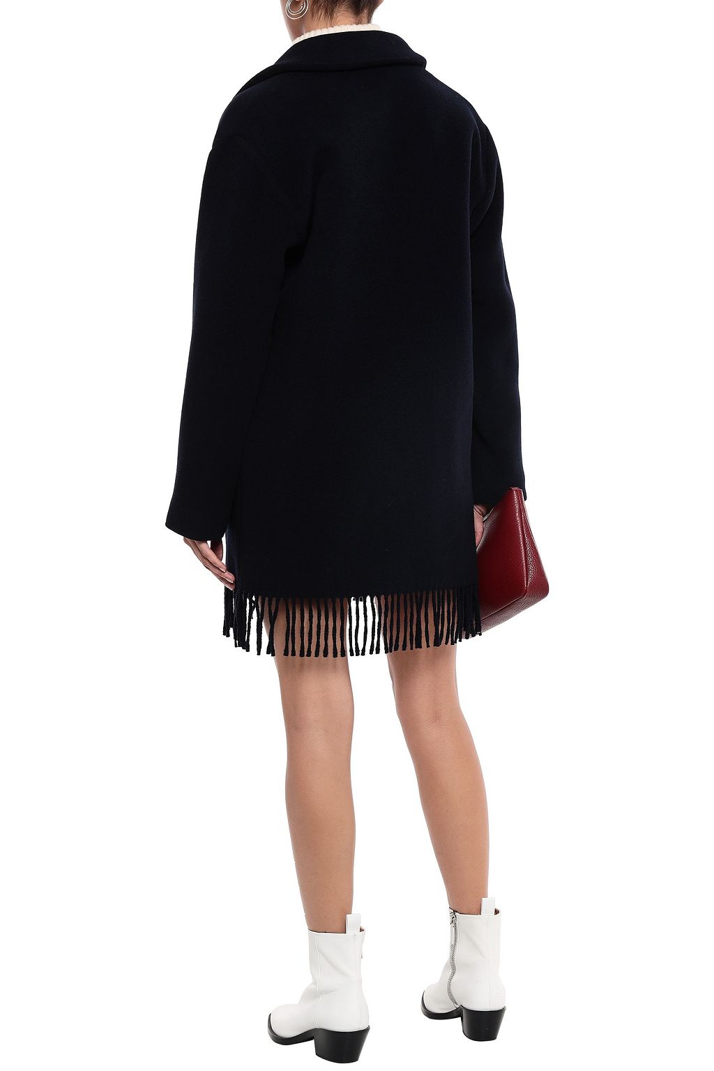 CLAUDIE PIERLOT Guillaume fringe-trimmed wool-blend coat