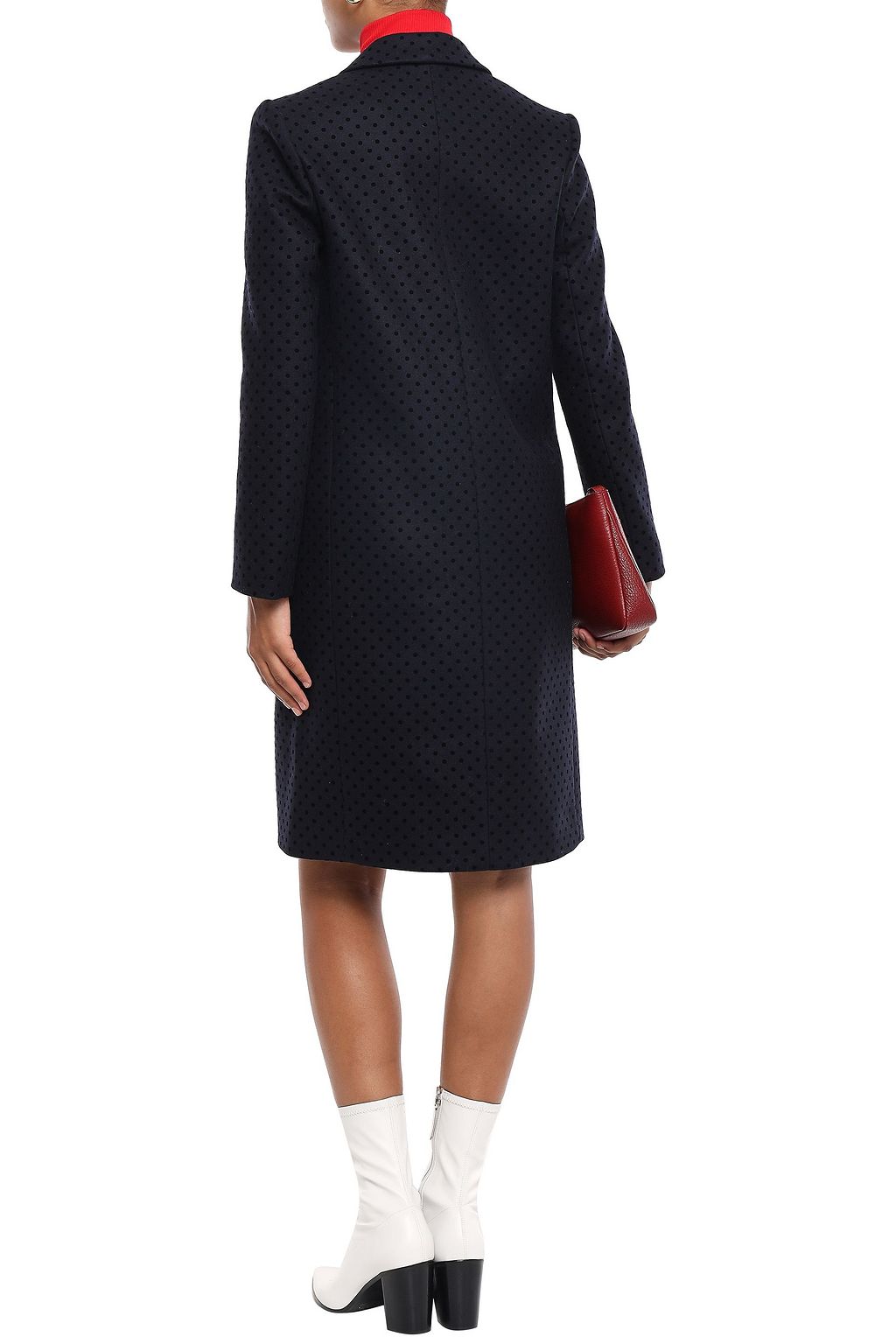 CLAUDIE PIERLOT Gold flocked wool-blend felt coat