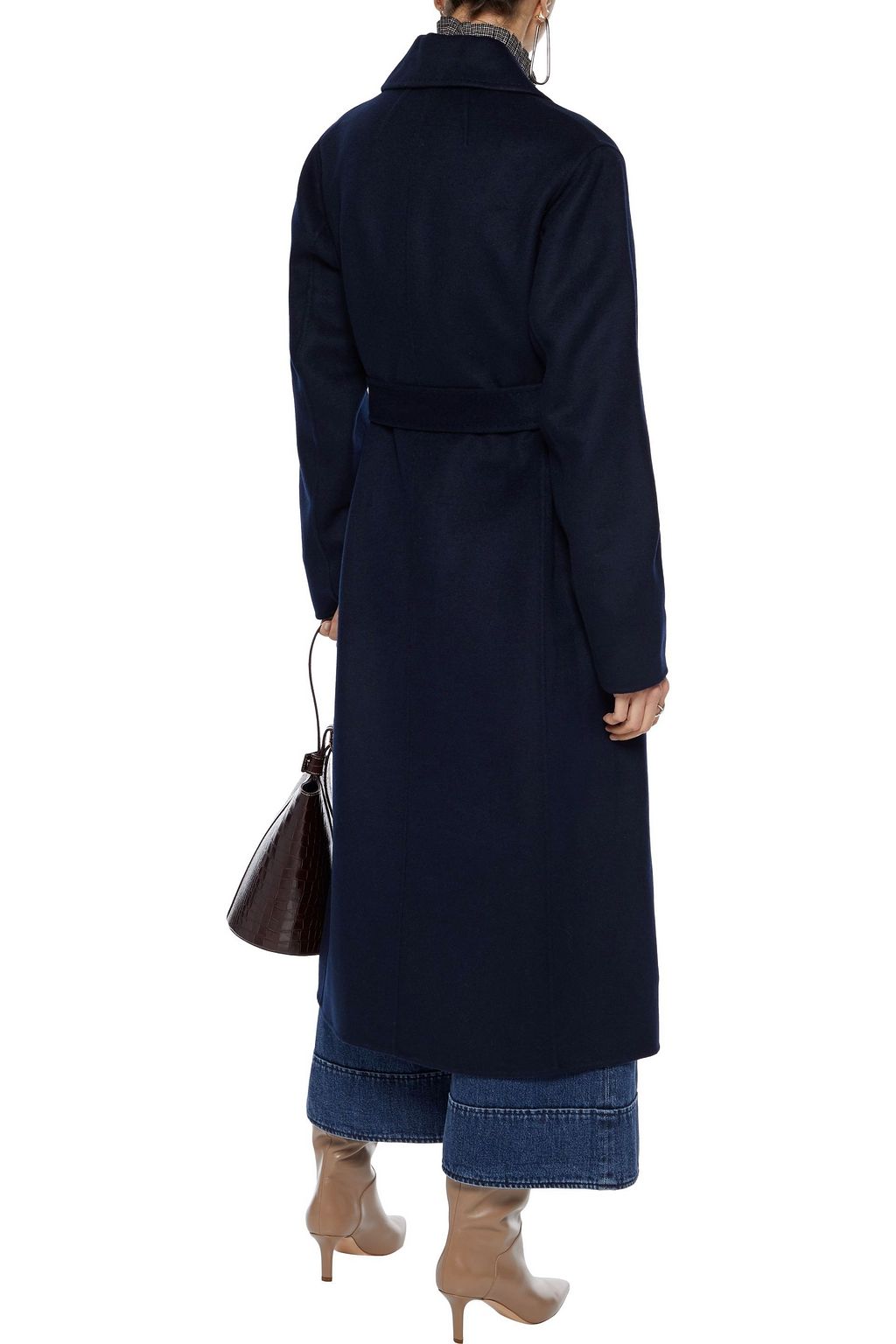 FRAME Belted wool-blend coat