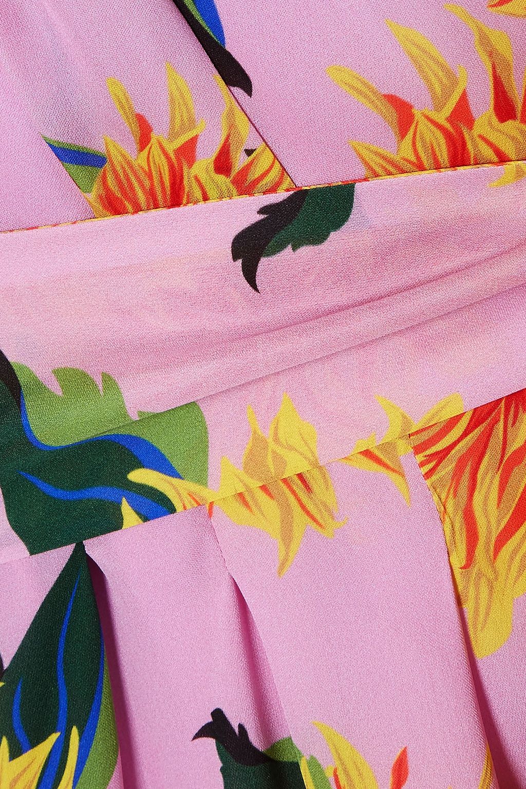 CAROLINA HERRERA Floral-print silk crepe de chine midi wrap dress