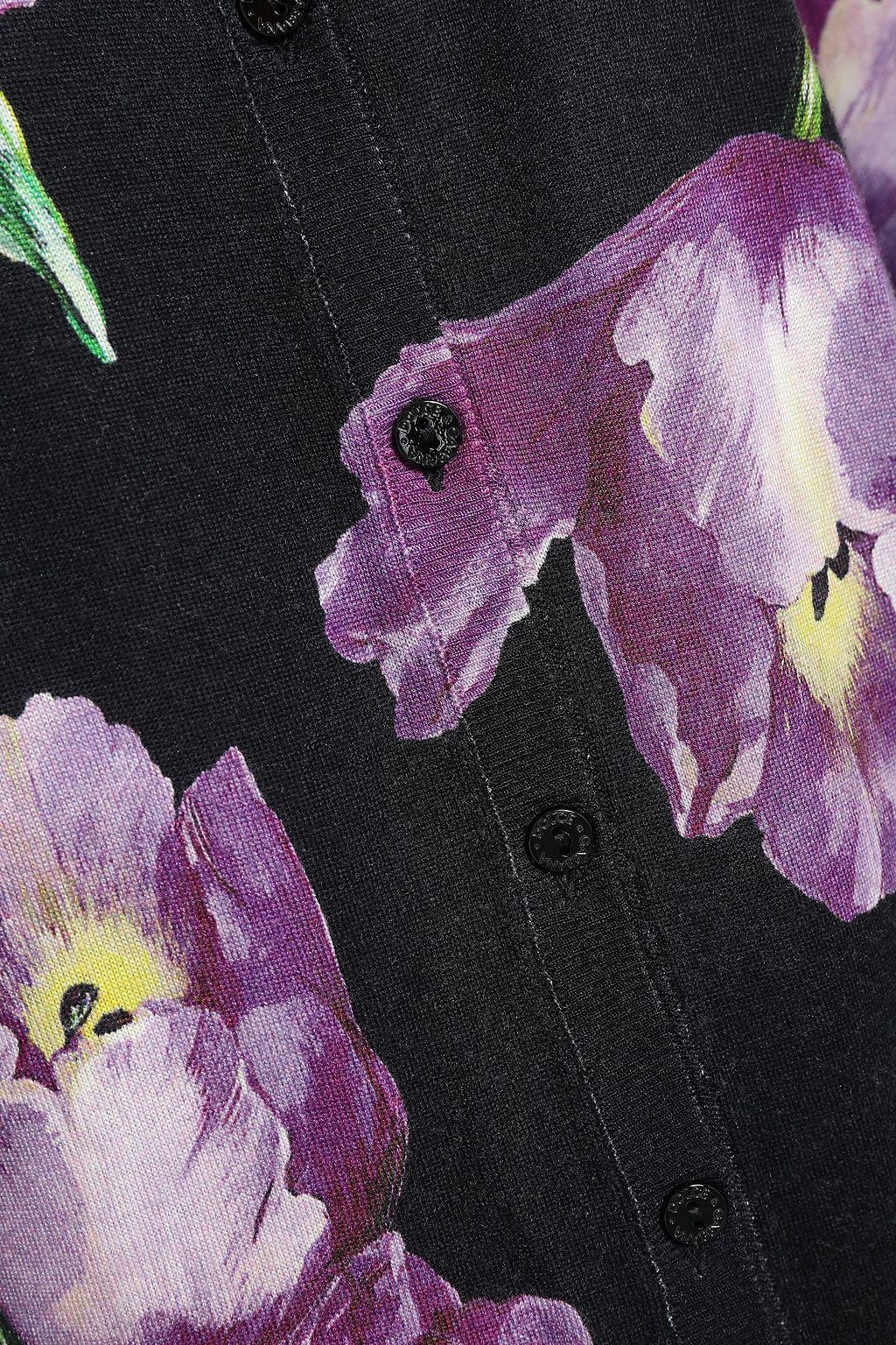DOLCE&GABBANA Floral-print cashmere and silk-blend cardigan