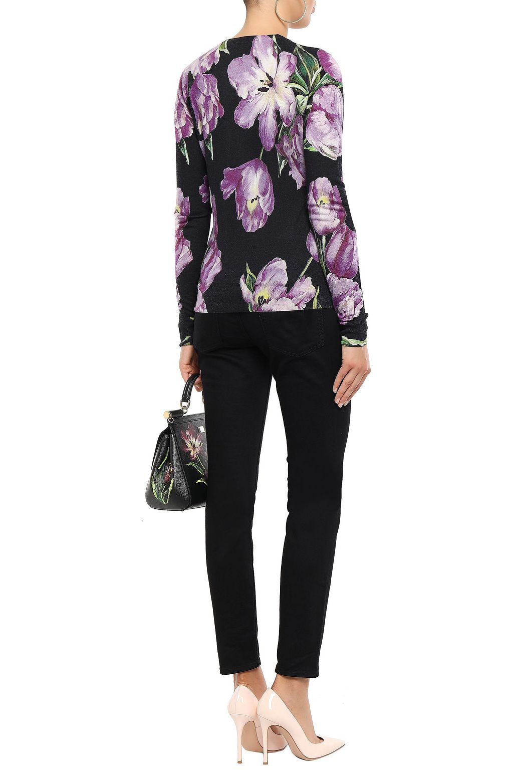 DOLCE&GABBANA Floral-print cashmere and silk-blend cardigan