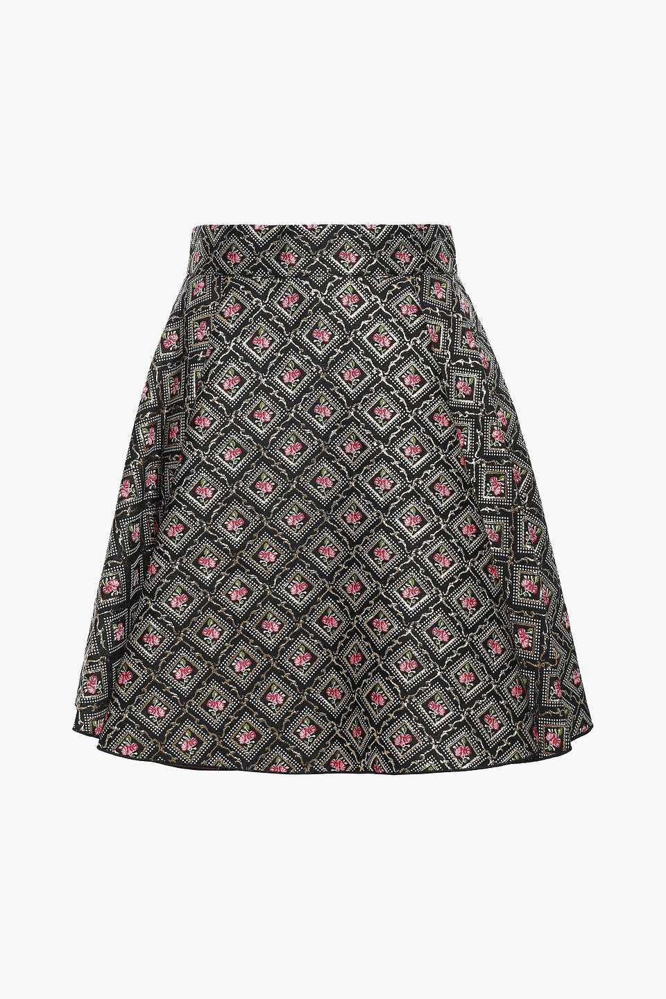Dolce&Gabbana - Flared metallic jacquard mini skirt - Black