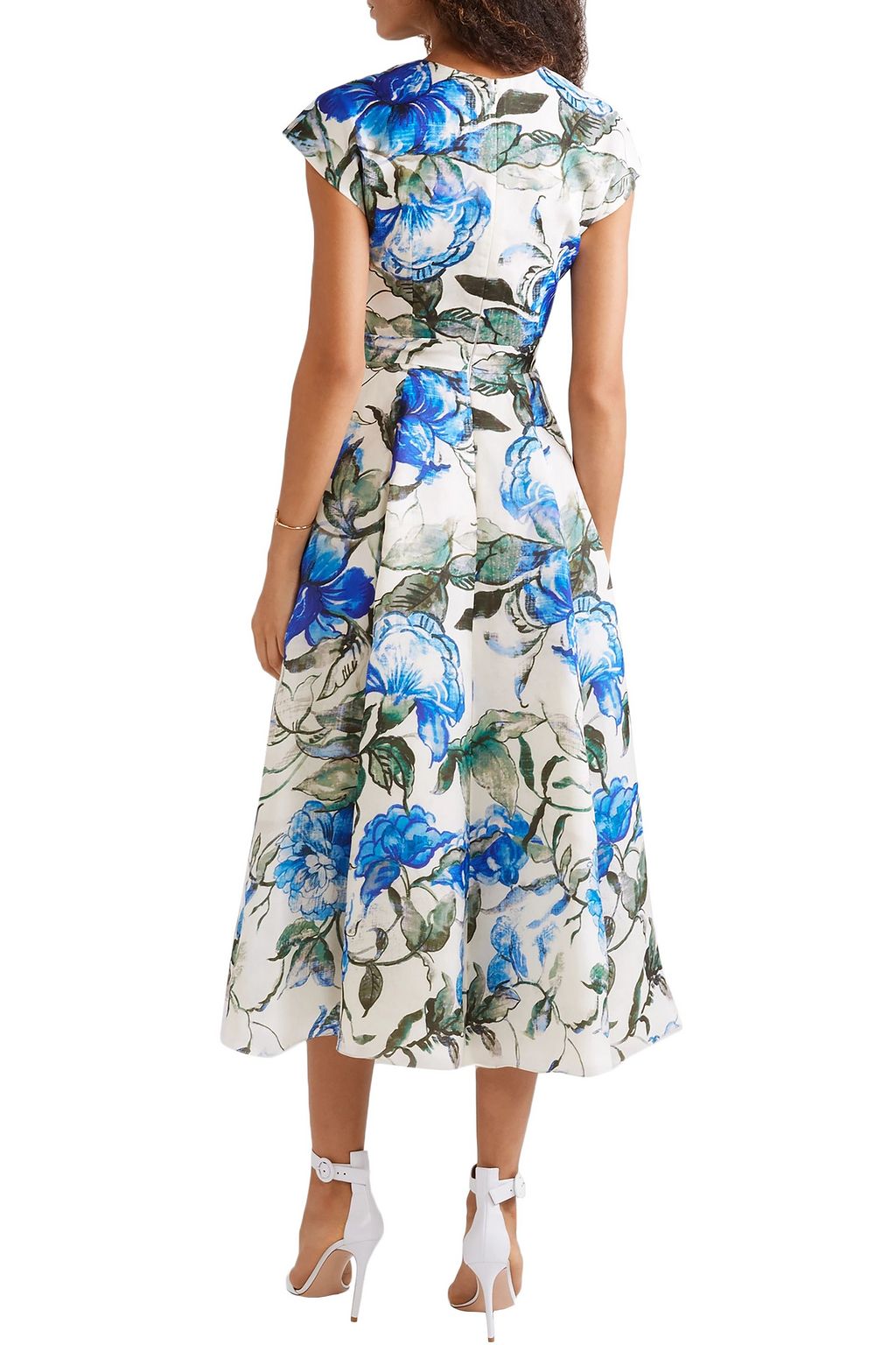 CAROLINA HERRERA Floral-print silk crepe de chine midi dress