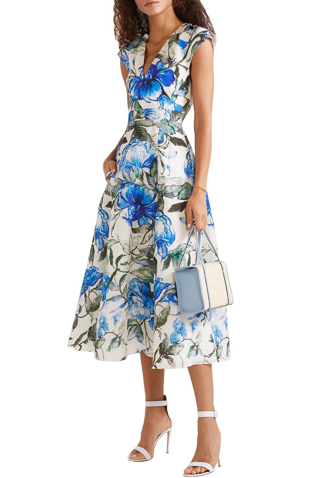 CAROLINA HERRERA Floral-print silk crepe de chine midi dress