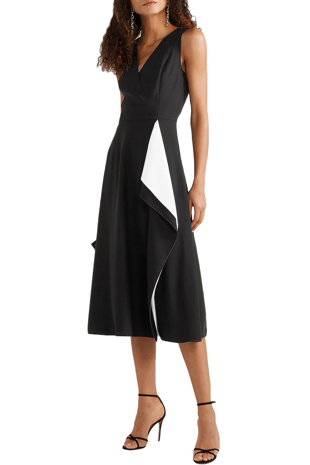 CAROLINA HERRERA Draped crepe midi dress