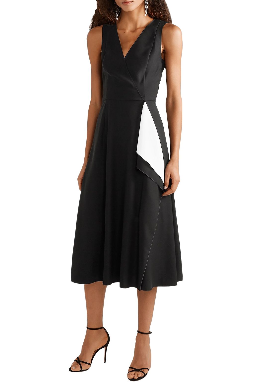 CAROLINA HERRERA Draped crepe midi dress