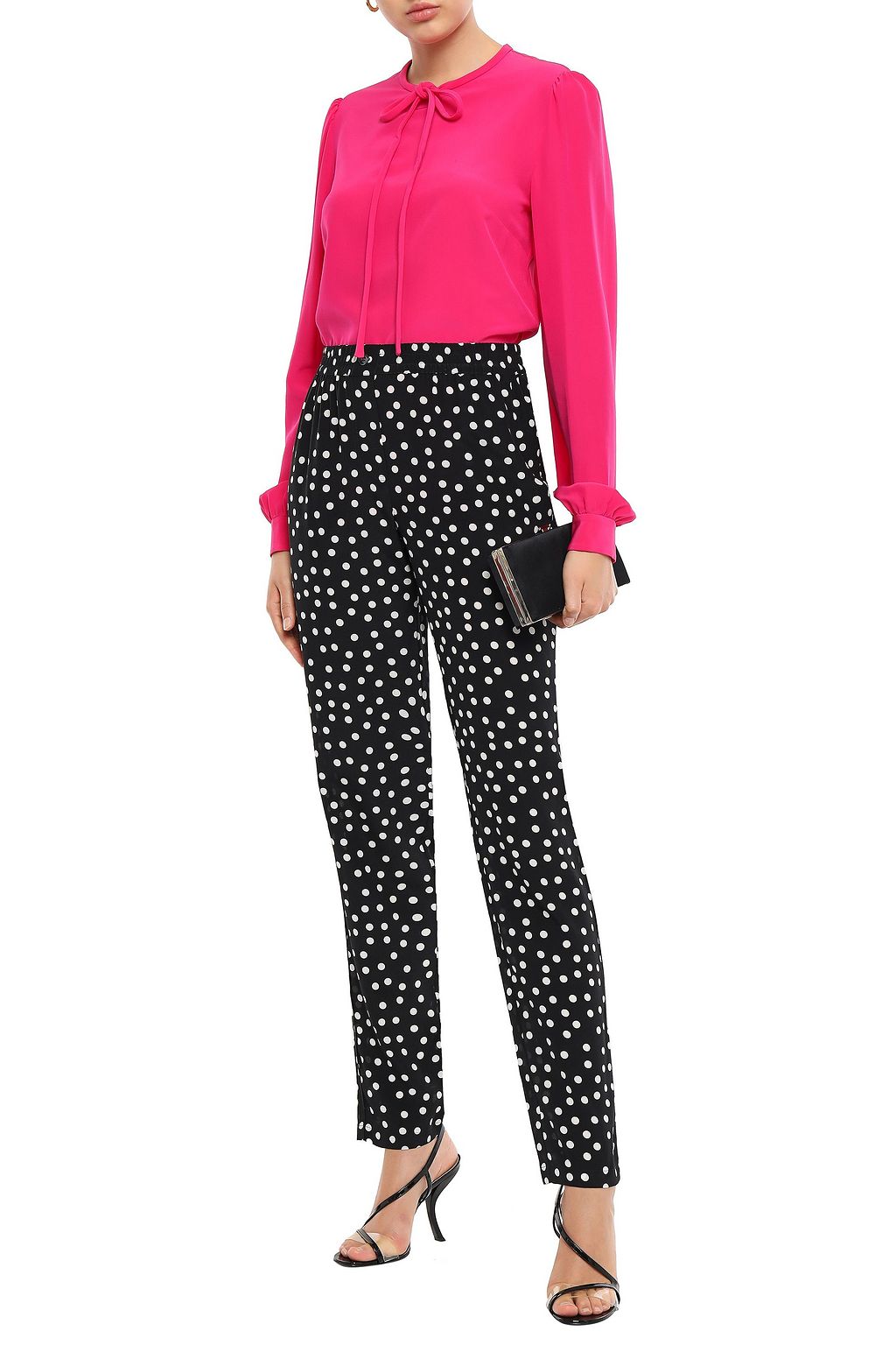 DOLCE&GABBANA Tie-neck silk crepe de chine blouse
