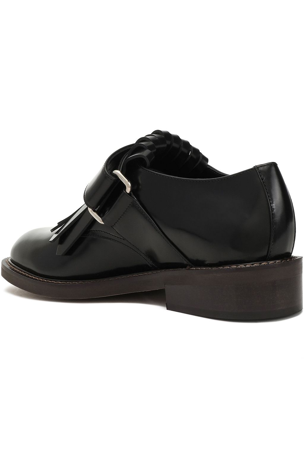 MARNI Fringed glossed-leather brogues